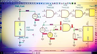 Digital Logic Simulation  KICAD  NAND GATE [upl. by Eniahs]