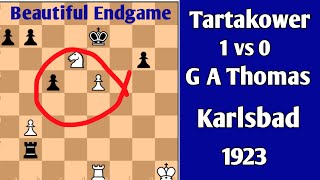 Tartakower vs G A Thomas  Karlsbad 1923 chess [upl. by Doss]