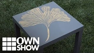 How To Stencil a Table in 2 Minutes  OWNSHOW  Oprah Online [upl. by Kahaleel]