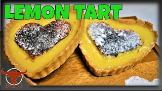 Baked Lemon Tart Recipe  Tarte Au Citron Lemon  Valentines Baking Gift Ideas  Heart Shaped Baking [upl. by Hallette431]