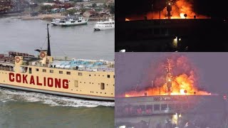 SHIP BURNED IN CEBU FROM COKALIONG SHIPPING LINES INC [upl. by Cecilius983]