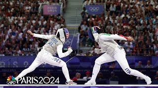 Team USAs Lee Kiefer dispatches Italys Alice Volpi in individual foil semi  Paris Olympics [upl. by Erl]