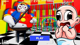 ESCAPA DE LA PRISION DE POMNI 😱 BEBE NOOB ESCAPA DIGITAL CIRCUS BARRYS PRISON RUN EN ROBLOX [upl. by Hedveh]