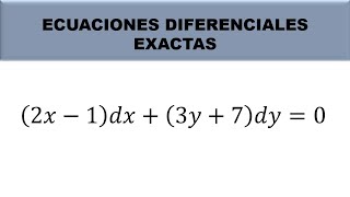 1 2x1dx  3y7dy0 Ecuación diferencial exacta [upl. by Symer]