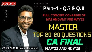 Master Question of MAT and AMT for CA Final DT May23 Q7 amp Q8 with full concept [upl. by Hyrup]