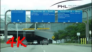 ⁴ᴷ Philadelphia International Airport Access Road northbound 4K VIDEO [upl. by Sarson]