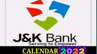 JampK Bank Calendar 2022  calendar 2022 [upl. by Niad]