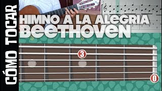 Cómo tocarHimno de la alegría de Beethoven tabguitarra virtual y enlace partitura guitarbn [upl. by Dorcea]