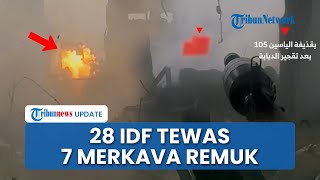 Perang Jarak Dekat HamasIsrael Pecah di Kamp Jabalia 7 Merkava amp Buldoser D9 Dibom 28 IDF Tewas [upl. by Adnirb]