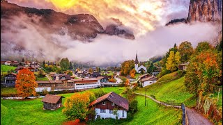 Heavenly drive in a beautiful Swiss village [upl. by Nibbs]