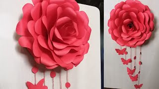 Rose Wall Hanging Craft  Wall decor craft idea [upl. by Donald]