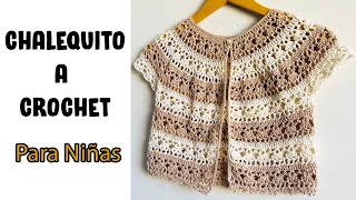 🔴hermoso Chaleco Tejido a crochet para Niñas todas las tallas [upl. by Bronnie]