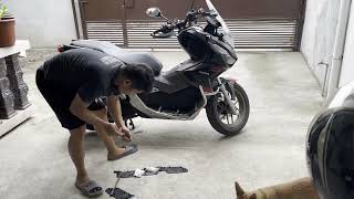 Honda ADV 160 Stainless Steel HalfCrash Guard 【Installation】 [upl. by Teilo]