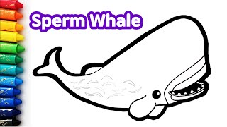 바다생물 향유고래를 그려보자Let’s draw and paint Sperm Whale the Octonauts색칠놀이マッコウクジラお絵かき1080p BaBa ARG [upl. by Nabila]