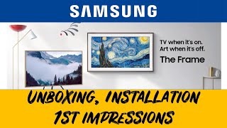 Samsung The Frame QLED TV 65 inch 2020  Unboxing Installation amp 1st Impressions [upl. by Adnahcir]