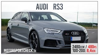 Audi RS3 8V Stage 1 480 Hp 311 Kmh 0100 100200  Motorsportcheckde [upl. by Doty]