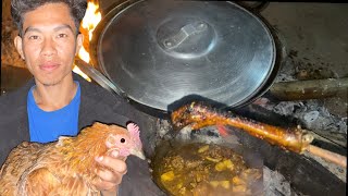 Local chicken night dinner cooking and eating cookingeating [upl. by Charry171]