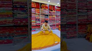 💛 Yellow Saree 💛 yellowsarees yellowfashionsarees sareedraping yellowsaree silkcotton [upl. by Ruffi]