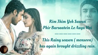 Rim Jhim Song Lyrics English Translation  Jubin Nautiyal  Parth Samthaan  Diksha Singh [upl. by Broek]