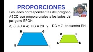 e Utiliza Proporciones con Trapecios semejantes para hallar el lado de uno de ellos [upl. by Aihsoem]