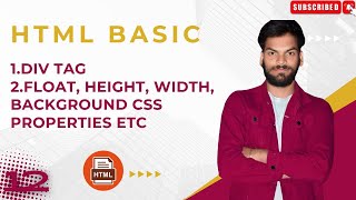 Lesson12  HTML Div Tag amp Float Properties  Web Development Basics codewithsirohiya html css [upl. by Lucretia]