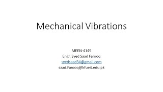 Mechanical Vibration Ch3 Harmonically Excitation [upl. by Rox]