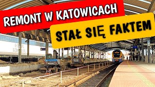 Remont dworca i pociągi w Katowicach 2024 [upl. by Adnocahs516]