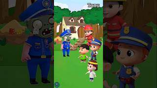 Zombie ने पहना police का dress 🤣mini wood toy hand crafts shorts cartoon [upl. by Melina]