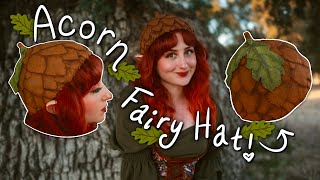 🍂 Making an Acorn Fairy Hat Out of Felt 🐿 Fairycore diycrafts [upl. by Mya869]