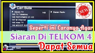 Cara mendapatkan semua siaran ditelkom 4 receiver mpeg4 HD  gardiner G88HD [upl. by Kiersten235]