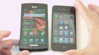 Samsung Captivate vs Apple iPhone 4 [upl. by Modeste805]