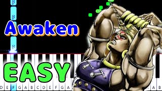 Awake Pillar Men Theme from JoJos Bizarre Adventure  EASY Piano Arrangement Synthesia by TAM [upl. by Novat879]