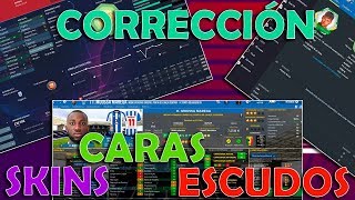 TUTORIAL CÓMO CORREGIR ESCUDOS NOMBRE REALES CARAS Y SKINS EN FOOTBALL MANAGER 2019 [upl. by Akvir]