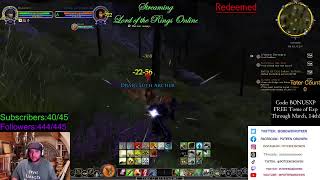 Poteen Playing LORD OF THE RINGS ONLINE MINSTREL can tank blue line Might try melee Loremaster [upl. by Hamal170]