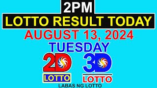 Lotto Result Today 2pm August 13 2024 PCSO [upl. by Norrat]