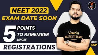 NEET 2022 Exam Date Soon  5 Points to Remember Before Registrations  Sachin Sir [upl. by Jorey]