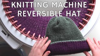 Sentro Knitting Machine for Beginners Knit a Reversible Hat  Circular Knitting Machine Tutorial [upl. by Combe]