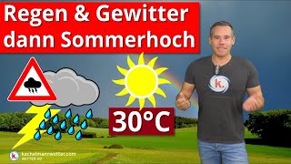 Starkregen amp Gewitter Zu Wochenbeginn Sommerhoch mit Hitze [upl. by Muscolo]