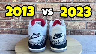 Air Jordan 3 “White Cement” Comparison 2013 vs 2023 [upl. by Lynne]