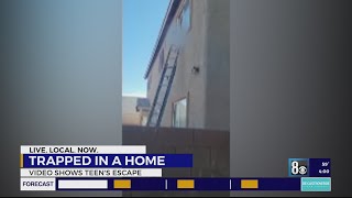 New video released shows North Las Vegas teen using ladder to reenter her home neighbors describe [upl. by Sivra]