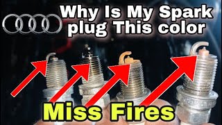 AUDI B7B8B9 Horsepower Loss HowTo Read Your Spark Plugs Color And Know If You Are Loosing Power [upl. by Richlad714]