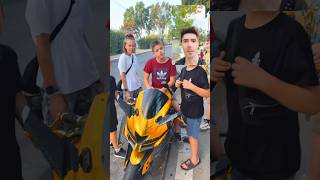 Troll bike remote starter in bio prank Moto funny scary exhaust troll donttouchmycar shorts [upl. by Steven]