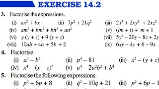 Ch 14 Factorisation  Part 2 Exercise 142  Class 8 Maths  RBSE CBSE NCERT [upl. by Priscilla]