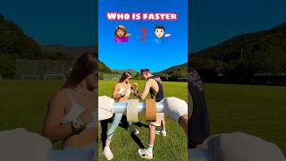 WHO IS FASTER⁉️😱 foryou sports funny running challege shorts [upl. by Kennith]