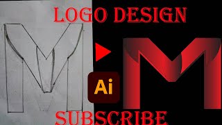 M logo Design in Ai  Allustrator [upl. by Netfa938]