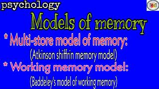 Models of memory in psychology  psychology Memory  Educationalcentral [upl. by Lednor]