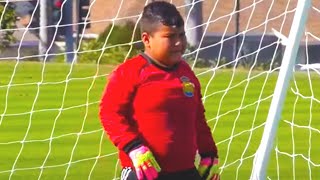 7yearold fatty goalkeeper  FOOTBALL MONSTER Alex Aquino  future Real Madrid star [upl. by Atterg]