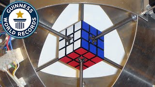 Fastest robot to solve a Rubiks Cube  Guinness World Records [upl. by Tella]