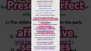 Present perfect tense affirmative sentencesytshorts shortvideo shorts short englishtense [upl. by Bazil]