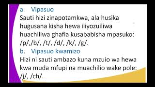 FORM 1 KISWAHILI LESSON 28 KONSONANTI [upl. by Aihsad72]